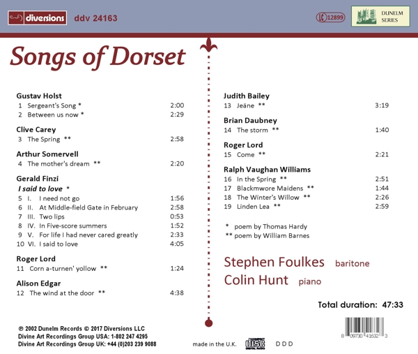 Songs of Dorset 1