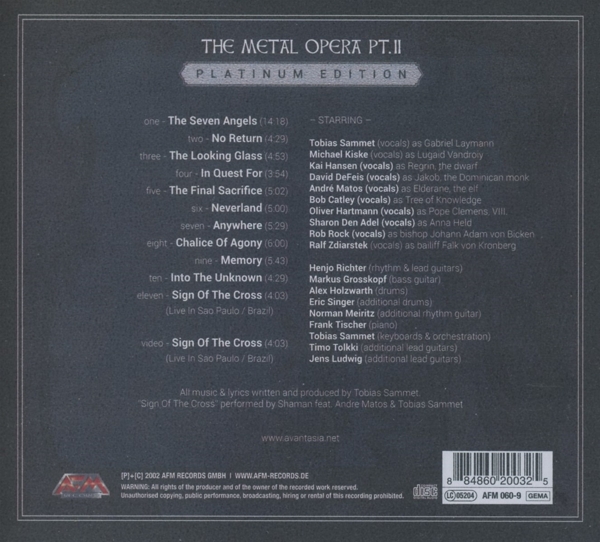 THE METAL OPERA PT. II (Platinum Edt.) ( DIGIPAK) 1