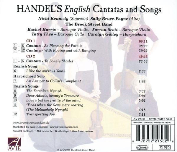 English Cantatas And Songs 1