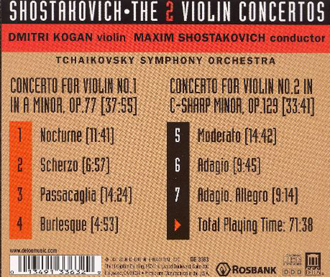 Schostakowitsch:Violinkonzerte 1