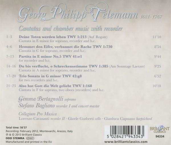 Cantatas And Chamber Music With Recorder 1
