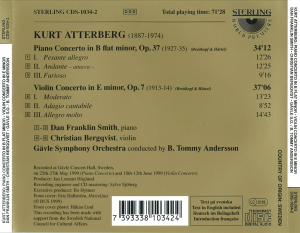 Atterberg Klavierkonzert/ Violinkonzert 1