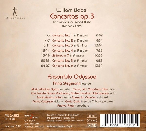 Concertos op.3 for Violins and Small Flute 1