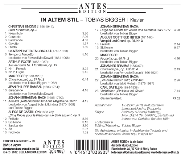 In altem Stil-Tobias Bigger, Klavier 1