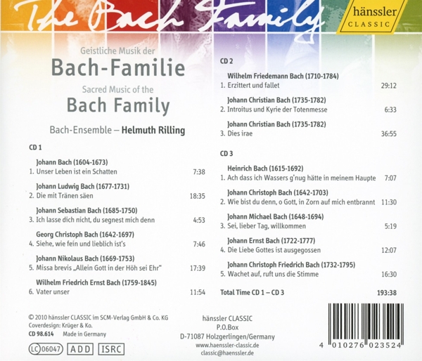 Geistliche Musik Der Bach-Familie 1