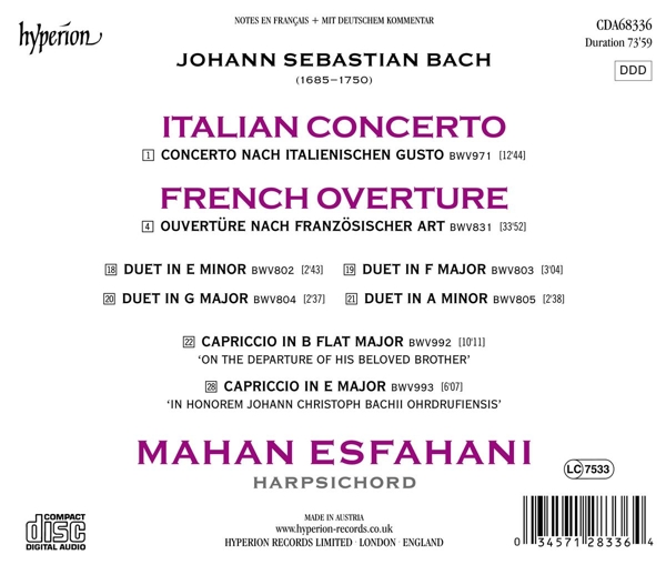 Italien.Concerto BWV 971/ Franz.Ouvertüre BWV 831 1