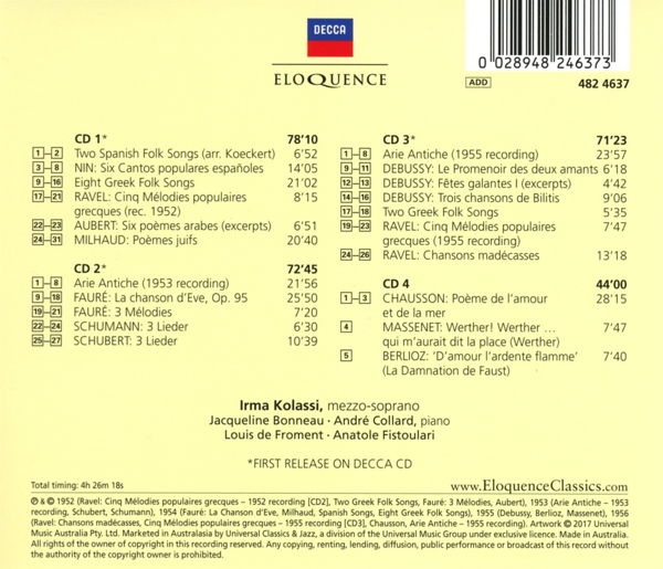 Irma Kolassi: The Decca Recitals 1