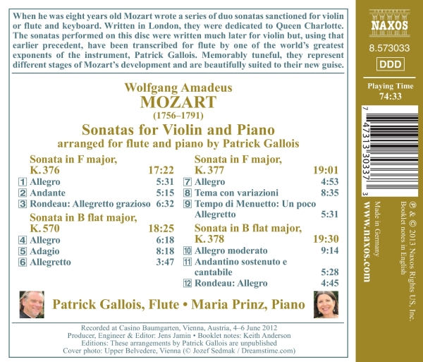 Sonaten für Violine und Klavier arr.f.Flöte 1