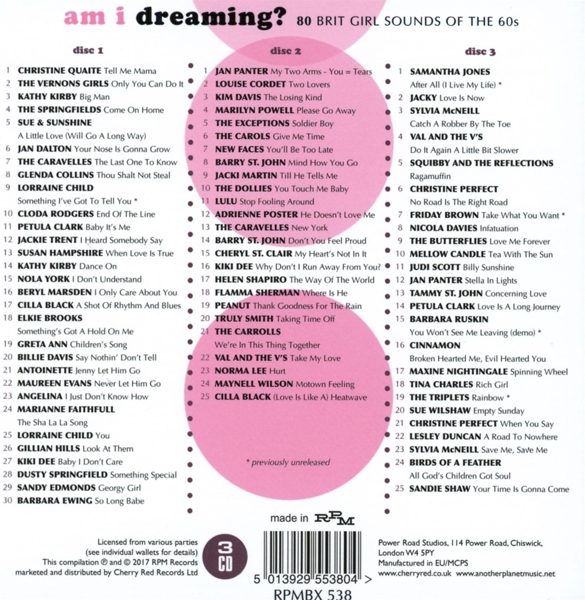 Am I Dreaming?-80 Brit Girl Sounds Of The 60s/ 3CD 2