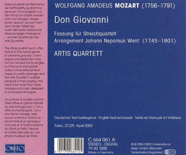 Don Giovanni-Fassung für Streichquartett 1