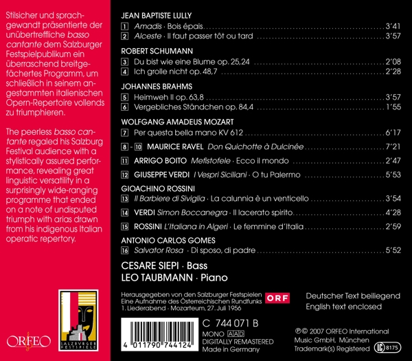 Lieder:Amadis/ Heimweh/ Don Quichotte a Dulcinee/ + 1