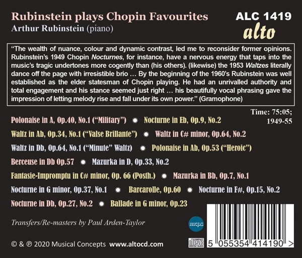 Rubinstein spielt Chopin Favourites 1