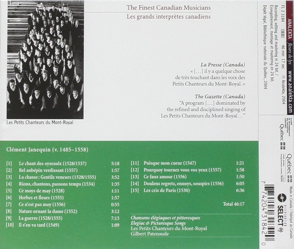 Chansons Elegiaques/ + 1
