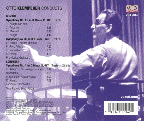 Mozart, Schubert: Sinfonien 25/ 36 und 4 1