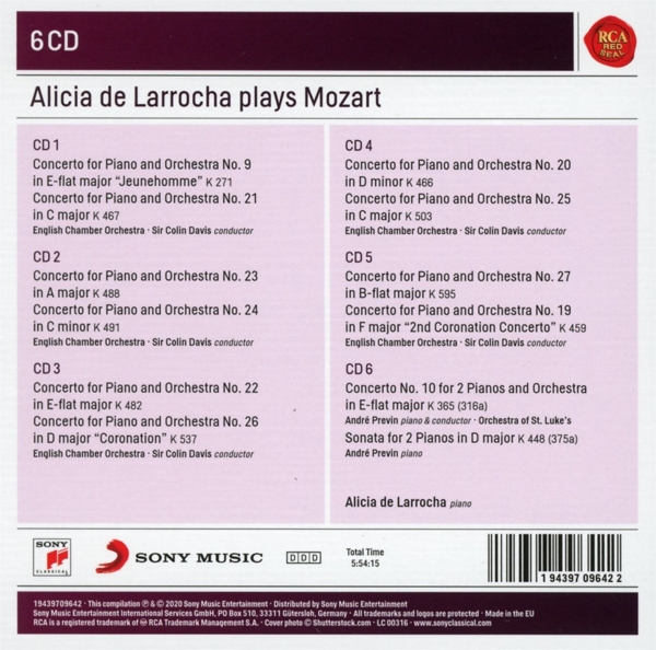 Alicia de Larrocha Plays Mozart 1