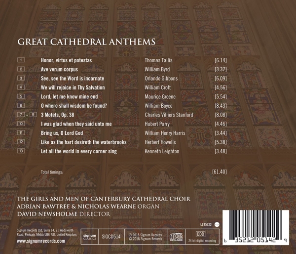Great Cathedral Anthems 1