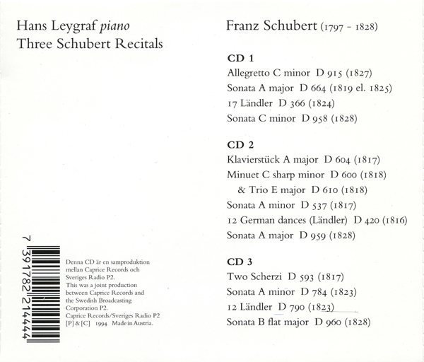 Three Schubert Recitals 1