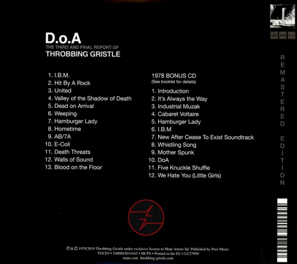D.O.A. The Third And Final Report Of TG (2CD) 1