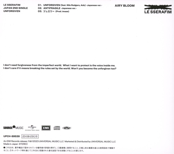 Unforgiven Ltd. Edt. A (Japan Single + Photobook) 1