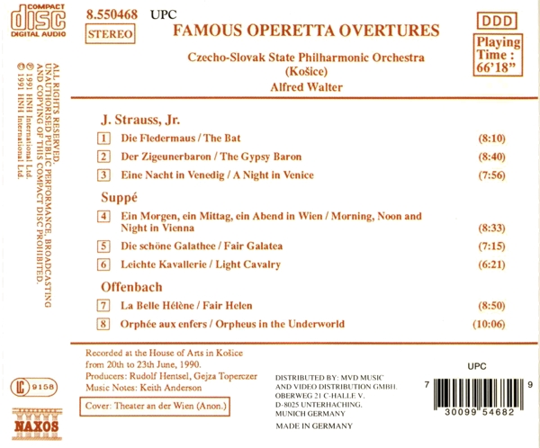 Berühmte Operetten-Ouvertüren 1