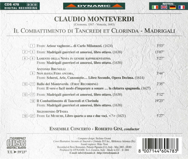 Il Combattimento di Tancredi/ + Madrigale 1