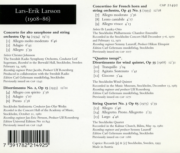 Concerto for Alto Saxophone and String 1