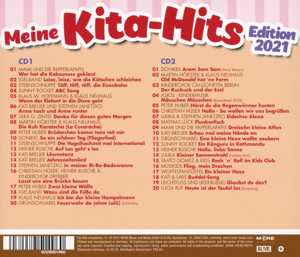 Meine Kita Hits Edition 2021-die 40 schönsten H 1