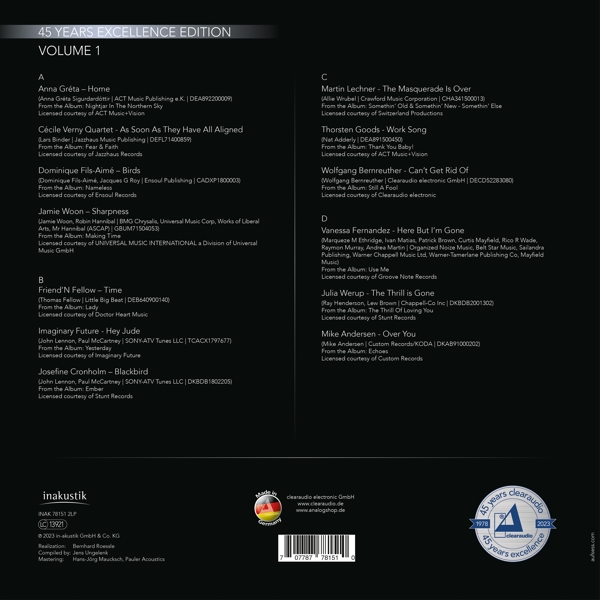 Clearaudio-45 Years Excellence Edition, Vol.1 ( 1