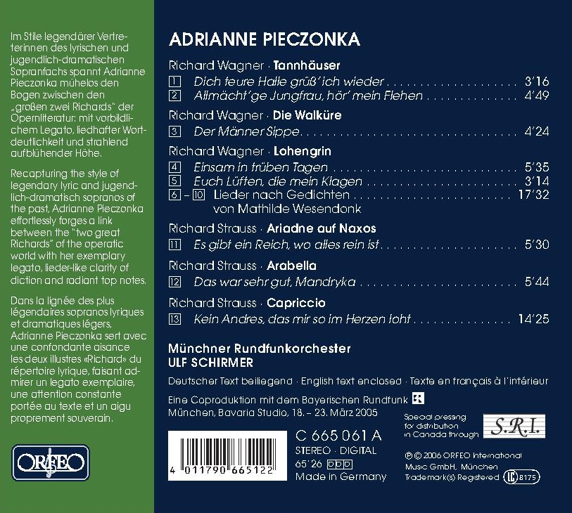 Oper:Ariadne/ Arabella/ Tannhäuser/ Walküre/ + 1