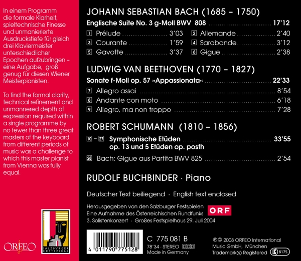 Englische Suite BWV 808, Sonate op.57, Symphon.Et 1