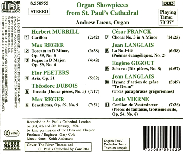 Kabinettstücke Für Orgel 1