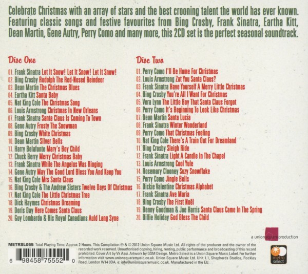 Stars At Christmas CD Nat King Cole Louis Armstrong Frank Sinatra Bing  Crosby