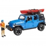 Bruder Spielwaren Gmbh & Co. Kg - Jeep Wrangler Rubicon Unlimited mit Kajak und Figur, Modellfahrzeug