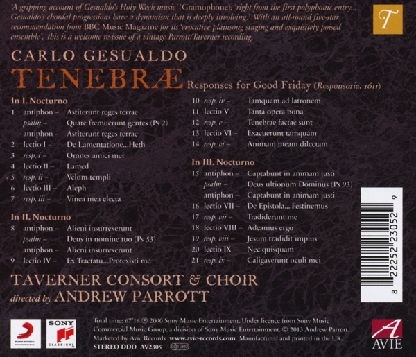 Tenebrae-Responses For Good Friday 1