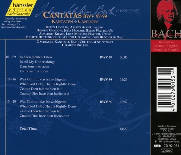 Kantaten BWV 97-99 1