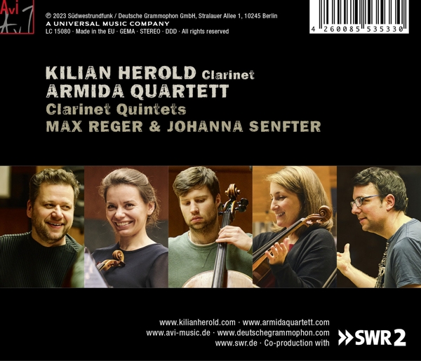 Max Reger & Johanna Senfter, Clarinet Quintets 1