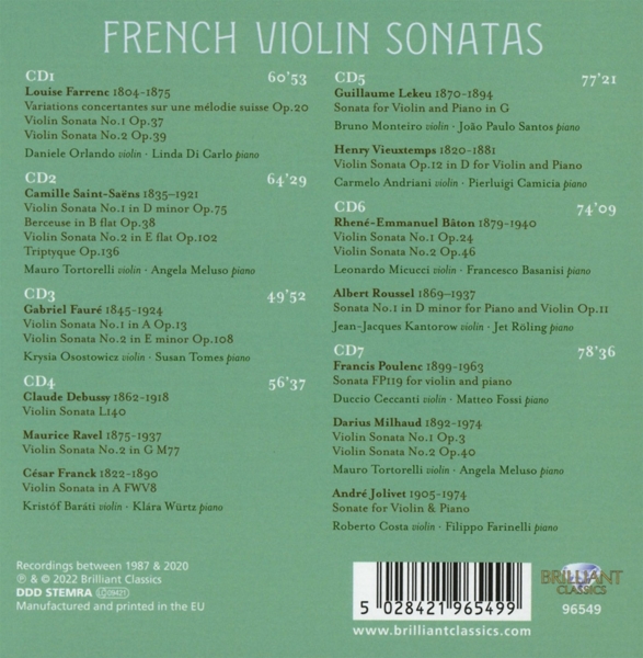 French Violin Sonatas 1