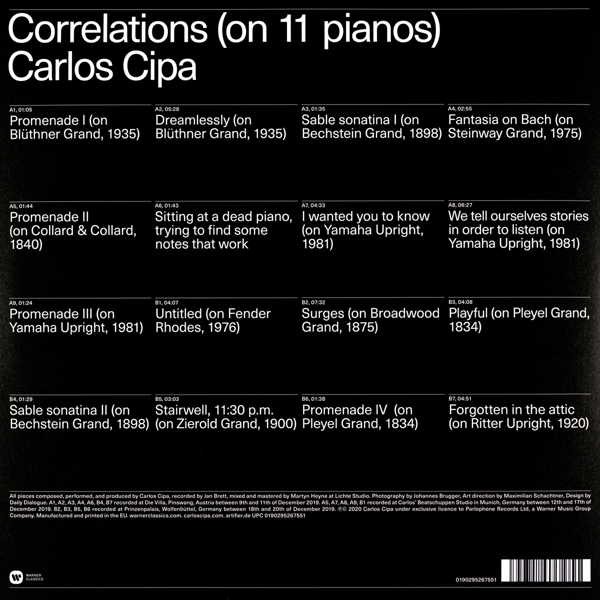 Correlations (on 11 pianos) 1