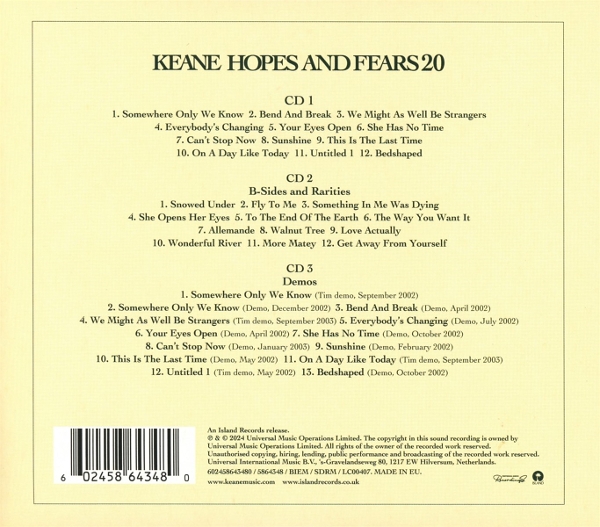 Hopes and Fears 20th Anni. (Ltd. Edt. Box) 1