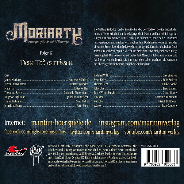 Moriarty 17 - Dem Tod Entrissen 1