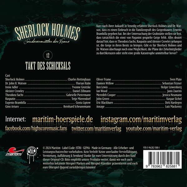 Sherlock Holmes 12: Takt Des Schicksals 1