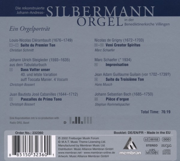 Die Rekonstr.Silbermann-Orgel 1