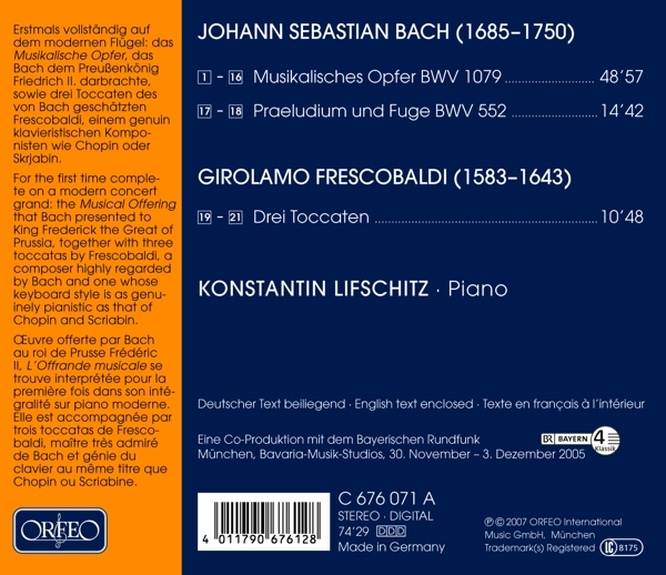 Musikalisches Opfer/ Präl.U.Fuge BWV 552/ 3 Toccaten 1
