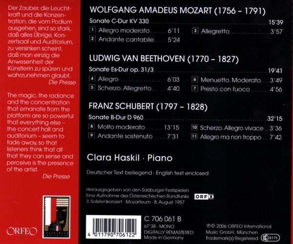 Klaviersonaten KV 330/ op.31, 3/ D 960 1