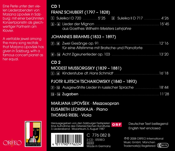 Lieder nach Goethe, 8 Zigeunerl., Kinderstube, etc 1