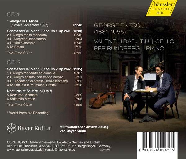 Sämtliche Werke für Cello und Klavier 1