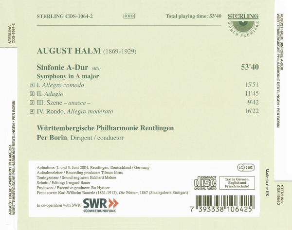 Halm/ Sinfonie A-Dur 1