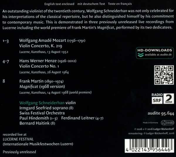 Lucerne Festival Vol.10-Wolfgang Schneiderhan 1