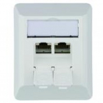 Telegrtner - AMJ45 8/8 K AP Cat.6A - Wanddose - RJ-45 X 2 - Alpine White (J00023A0204)
