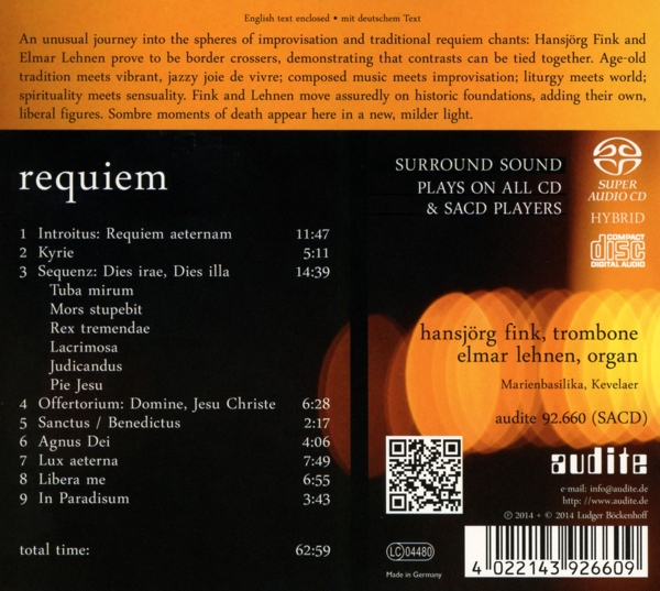 Hansjörg Fink / Elmar Lehnen -Requiem for Trombone and Organ